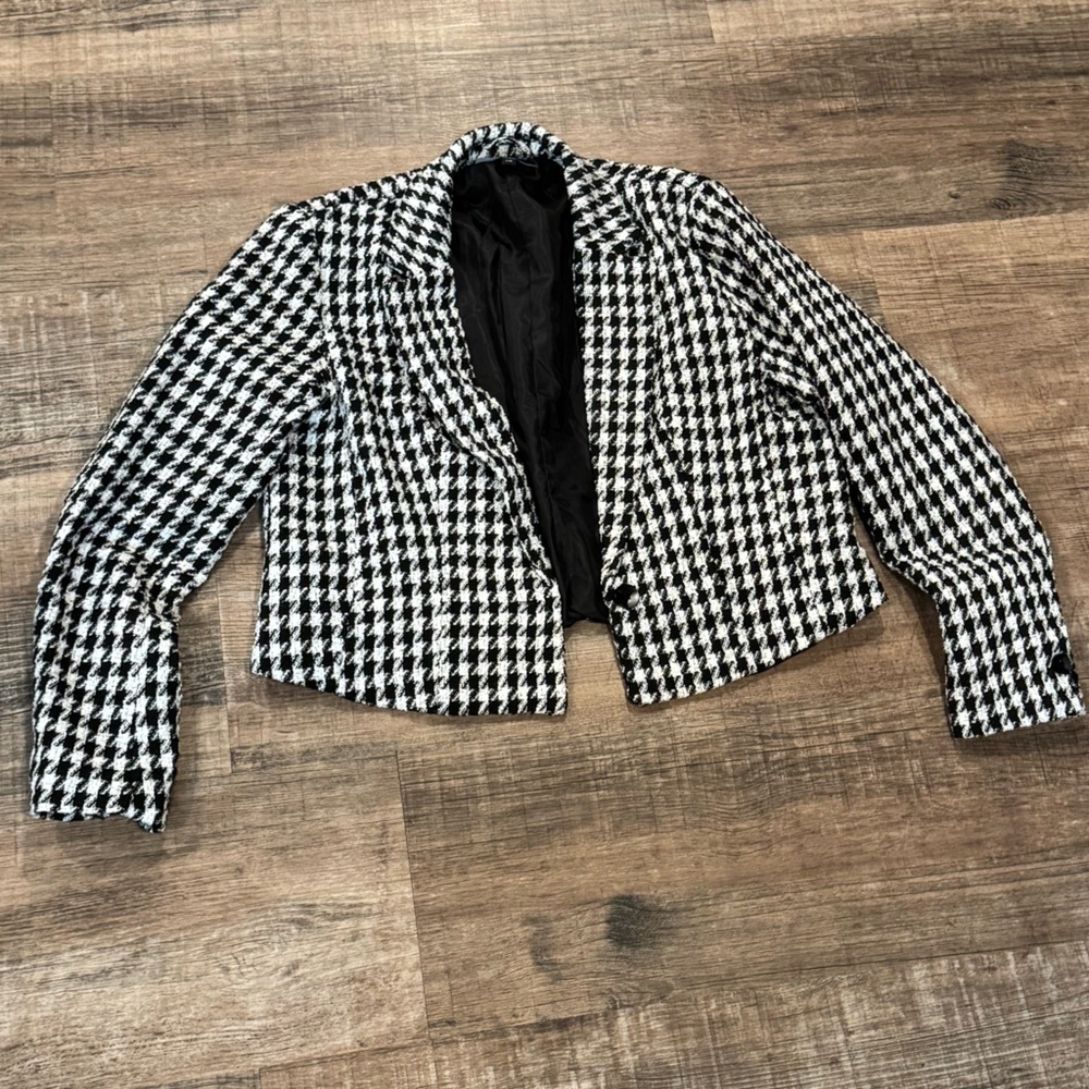 Women's Textured Cropped Blazer - Size L
